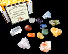 Load image into Gallery viewer, Chakra Mineral Starter Set/Crystal Healing Kit ~ 6 Colorful Mineral Stones Plus 7 Chakra Tumbled Gemstones, Spiritual Metaphysical, Reiki, Chakra, Healing, Bohemian, Natural
