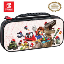 Load image into Gallery viewer, Game Traveler Nintendo Switch Licensed Mario Odyssey Case - Adjustable Viewing Stand & Game Case Storage , Protective Vinyl Hard Shell Case with Deluxe Carry Handle - Nintendo Switch and Switch OLED