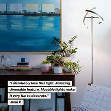 Load image into Gallery viewer, Brightech Halo Split - Modern LED Torchiere Floor Lamp, For Offices - Bright Standing Pole Light - Tall, Dimmable Uplight for Reading In Your Bedroom or Living Room - Platinum Silver