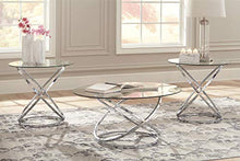 Load image into Gallery viewer, Signature Design by Ashley - Madanere Contemporary 3-Piece Table Set - Includes Cocktail Table & Two End Tables, Chrome Finish