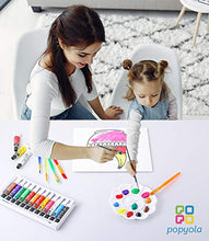 Load image into Gallery viewer, POPYOLA Kids Paint Set-27 Piece Kids Art Set with Acrylic Paint,Brushes, Easel, Smock, Bag for Little Boys or Girls, Great Gift for Children Who Love Draw (Orange)