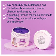 Load image into Gallery viewer, Purple Hair Mask for Blonde, Platinum & Silver Hair - Banish Yellow Hues: Blue Masque to Reduce Brassiness & Condition Dry Damaged Hair - Sulfate Free Toner