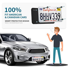 Load image into Gallery viewer, Aujen Silicone License Plate Frames Black, 2 Pack Car License Plate Covers, Universal US Car Black License Plate Holders BracketsRust-Proof, Rattle-Proof, Weather-Proof ( Black)