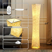 Load image into Gallery viewer, Floor Lamp, CHIPHY 64" Tall Lamp, Dimmable and Color Changing LED Smart Bulbs and White Fabric Shade, with Remote Control, Standing Lamp for Living Room, Bedroom and Play Room