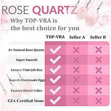 Load image into Gallery viewer, TOP-VRA Jade Stone Egg Yoni Eggs, GIA Certified, Massage Kegel Eggs 3PCS Natural Crystal Beads Chakra Healing Yoga Exercise Eggs To Train Pelvic Muscles Kegel Exercise (Rose Quartz)
