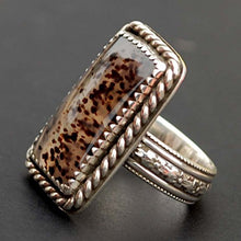 Load image into Gallery viewer, Gorgeous Montana Moss Agate 925 Sterling Silver Ring Handmade NEW - Beautiful Floral Design Shank