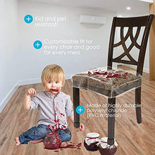 Load image into Gallery viewer, Houseables Chair Seat Covers, Plastic Cover, Fits 16” – 18” Seats, 2 Pack, Clear, Adjustable, PVC, Waterproof Protector, Vinyl, Kids Chairs Slipcover, for Dining Room, Kitchen, Cushion, with Straps