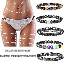 Load image into Gallery viewer, CASSIECA 12Pcs Magnetic Hematite Bracelets for Men Women Magnetic Therapy Bracelet Tiger Eye Rainbow Stone Beaded Bracelets Relieve Anxiety Bracelet