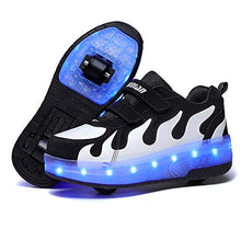 Load image into Gallery viewer, AIkuass Roller Shoes for Girls Boys Kids Dual Wheel LED Blinking Skate Sneaker Shoes