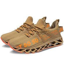 Load image into Gallery viewer, JSLEAP Mens Fashion Sneaker Breathable Running Shoes Lightweight Walking Shoes,Gold1,US 11
