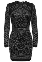 Load image into Gallery viewer, Meaneor Women's Black Bodycon Dresses Long Sleeve Sequin Party Cocktail Dress Black S