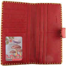 Load image into Gallery viewer, LAVISHY Embroidered Love Hummingbirds & Flower Vegan/Faux Leather Large Flat Wallet (Red)