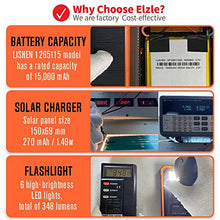 Load image into Gallery viewer, Portable Charger Power Bank 15000mAh, Elzle Solar Charger, Solar Power Bank Battery Pack, High-Speed Charging Solar Phone Charger for iPhone, Samsung and More. (Orange)