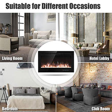 Load image into Gallery viewer, Tangkula 36" Electric Fireplace, in-Wall Recessed and Wall Mounted 750 W / 1500 W Fireplace Heater, Touch Screen Control Panel, 9 Flamer Color, Temperature Control & Timer Crystal Heater (36 inches)