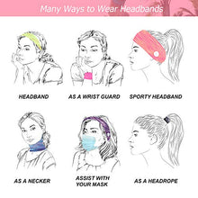 Load image into Gallery viewer, Finrezio 6 Pcs Button Headbands for Women Men Elastic Hair Bands Ear Protection Non Slip Polyester Head Wrap Adjustable for Nurses for Yoga Sports Running