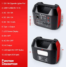 Load image into Gallery viewer, Portable Power Station 298Wh, Portable Solar Generators Backup Camping Lithium Battery Pack, 110V/300W Outdoors Solar Generator for Laptops Cellphones Drones and More Electronics (No Solar Panel)
