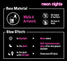 Load image into Gallery viewer, Premium Glow in the Dark Acrylic Paint Set by neon nights – Set of 8 Professional Grade Neon Craft Paints – Long-Lasting Self-Luminous Paint Handcrafted in Germany – Phosphorescent