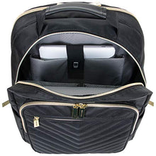 Load image into Gallery viewer, Kenneth Cole Reaction Women's Chelsea Backpack Chevron Quilted 15-Inch Laptop & Tablet Fashion Bookbag Daypack, Black, One Size