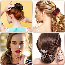 Load image into Gallery viewer, 4 Pieces Vintage Geometric Retractable Hair Loops Expandable Ponytail Holder Clip Bird Nest Shaped Hair Clips Hair Donut Bun Maker Hair Accessory Hair Styling Tool for Women Girls