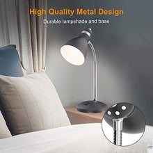Load image into Gallery viewer, LEPOWER Metal Desk Lamp, Eye-Caring Table Lamp, Study Lamps with Flexible Goose Neck for Bedroom and Office (Sandy Black)