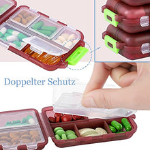 Load image into Gallery viewer, 4 Pack Pill Case Portable Small Weekly Travel Pill Organizer Portable Pocket Pill Box Dispenser for Purse Vitamin Fish Oil Compartments Container Medicine Box by M MUCHENGBAO