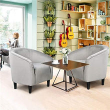 Load image into Gallery viewer, YAHEETECH Velvet Accent Chair Arm Chair - Accent Barrel Chair - Set of 2 - Gray