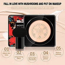 Load image into Gallery viewer, Mushroom Head Air Cushion CC Cream, BB Cream, Moisturizing Concealer, Moisturizing BB Cream Makeup Base Long Lasting with Mushroom Makeup Sponge, Easy to Apply, Round (Natural)