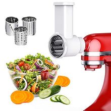 Load image into Gallery viewer, FirstBuy Slicer Shredder Attachments for Kitchenaid Stand Mixer, Vegetable Slicer Accessories for Stand Mixers, Stainless Steel Salad Maker, Kitchenaid Shredder Attachment with Cleaning Brush
