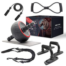 Load image into Gallery viewer, shine future Ab Roller Wheel, 8 Pcs Ab Wheel Roller Kit Include Resistance Bands, Knee Mat, Jump Rope, Push-Up Bar, Core Strength & Abdominal Trainers Exercise Workout Equipment Perfect for Home Gym