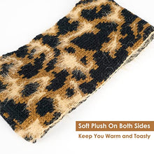 Load image into Gallery viewer, Fittia Leopard Winter Headband, Knit Ear Warmer Headband for Women, Warm and Fuzzy Cheetah Head Band, Brown