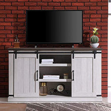 Load image into Gallery viewer, RICHSEAT Modern Farmhouse Wood TV Stand for TVs up to 60 Inch, Home Living Room Storage Table TV Stands Cabinet Doors and Shelves Entertainment Center, Stone Grey