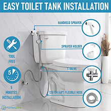 Load image into Gallery viewer, Hand Held Bidet Attachment for Toilet – 4 Ft. Hose Handheld Bidet Sprayer for Toilet – Toilet Bidet Sprayer for Intimate Care, Cloth Diapers, Toilet Cleaner – Bathroom Accessories by Purrfectzone