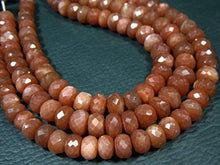 Load image into Gallery viewer, BEADS GEMSTONE AAA Chocolate Moonstone Faceted Big Rondelles- 8 Inch Long Strand -Stones measure- 8mm Code-HIGH-7428