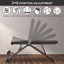 Load image into Gallery viewer, Yoleo Adjustable Weight Bench, Upgrade Version- Seat/Back/Feet Adjustable, 550 lbs Capacity, Folding Flat/Incline/Decline FID Bench, Perfect for Full Body Workouts and Home Gym