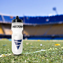 Load image into Gallery viewer, Vetra Sports Squeeze Water Bottle Leakproof Valve Hydration 22 oz Clear/Black/Blue Running Cycling Bike Soccer Football NEW