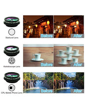 Load image into Gallery viewer, Cell Phone Camera Lens Kit,11 in 1 Universal 20x Telephoto Lens,0.63Wide Angle+15X Macro+198°Fisheye+2X Telephoto+Kaleidoscope+CPL/Starlight/Eyemask/Tripod/Remote,for Most Smartphone (Black)