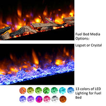 Load image into Gallery viewer, PuraFlame Alice 50 Inches Recessed Electric Fireplace, Wall Mounted for 2 X 6 Stud, Log Set & Crystal, 1500W Heater, Black