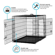 Load image into Gallery viewer, Dog Crates for Small Dogs - Dog Crate 24" Pet Cage Double-Door Best for Puppy & Kitten Pets - Wire Metal Kennel Cages with Divider Panel & Tray - In-door Foldable & Portable for Animal Out-Door Travel