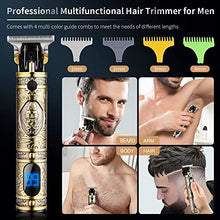 Load image into Gallery viewer, Suttik Hair Clippers for Men, Cordless Clippers for Hair Cutting, Rechargeable Beard Hair Trimmer, Professinoal Hair Clippers for Barber, T-blade Edgers Clippers Outline Trimmer with Led Display, Gold