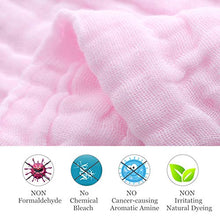 Load image into Gallery viewer, MUKIN Baby Muslin Washcloths - Natural Muslin Cotton Baby Wipes - Soft Newborn Baby Face Towel and Muslin Washcloth for Sensitive Skin- Baby Registry as Shower, 5 Pack 12x12 inches