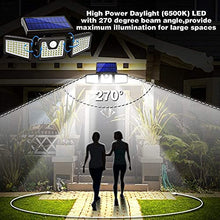 Load image into Gallery viewer, Bundle - 2 Pack Black LED Solar Motion Sensor Lights & 2 Pack White LED Solar Motion Sensor Lights; 128 LED 800LM, 3 Adjustable Heads, 270° Wide Angle Illumination, IP65 Waterproof