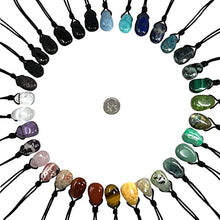 Load image into Gallery viewer, Luck Strings Handmade Chakra Gemstone Crystal Pendant Necklace, Unisex Design for Men & Women, Large Rock Energy Amulet Jewelry Collar for Spiritual Wellness, Gem Accessory Gift, Nuummite Black