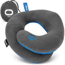 Load image into Gallery viewer, BCOZZY Kids Chin Supporting Travel Pillow for 3-7 Y/O -Stops The Head from Falling Forward– Comfortable Road Trip Essential. Soft, Washable, Small Size, Gray