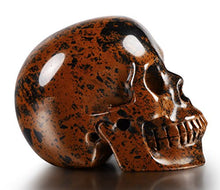 Load image into Gallery viewer, Skullis 2.0" Mahogany Obsidian Crystal Skull. Hand Carved Gemstone Fine Art Sculpture, Reiki Healing Stone Statue. (2.0)