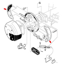 Load image into Gallery viewer, 10L0L Golf Cart Brake Shoes Kit for Club Car DS & Carryall (Manual Adjust) 1981-1994 OEM# 101146302, EZGO 1983-1986 G&E, Yamaha G1 1978-1981 G, Columbia Par Car 1986-2017 G&E