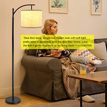 Load image into Gallery viewer, DLLT Bedroom Led Floor Lamp, 8W Industrial Arc Floor Lamp with Hanging Lamp Shade, Tall Standing Modern Floor lamp Reading for Living Room, Office, Study Room, Hotel with E26 Bulb-Warm
