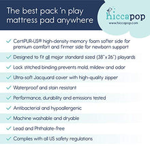 Load image into Gallery viewer, hiccapop Tri-fold Pack n Play Mattress Pad with Firm (for Babies) & Soft (Toddlers) Sides | Portable Foldable Playard Mattress, Playpen Mattress for Pack and Play Crib | Includes Carry Case