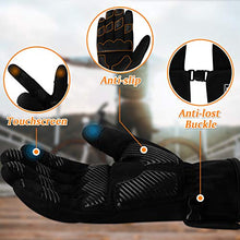 Load image into Gallery viewer, HOLOHOLO Winter Cycling Gloves Touchscreen Warm Gloves Windproof & Waterproof Gloves for Cycling, Skiing Running Outdoor Sports. Suits Men & Women (Black, M)