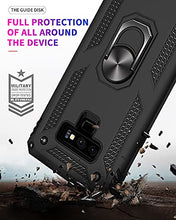 Load image into Gallery viewer, Samsung Note 9 Phone Case, Galaxy Note 9 Case with 3D PET Screen Protector, Androgate Military-Grade Ring Holder Kickstand Car Mount 15ft Drop Tested Shockproof Cover Case for Galaxy Note 9, Black