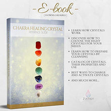 Load image into Gallery viewer, Premium Healing Crystals Kit in Wooden Box - 7 Chakra Set Tumbled Stones, Rose Quartz, Amethyst Cluster, Crystal Points, Chakra Pendulum + 82 Page E-Book + 20x6 Reference Guide Poster, Ribbon Bow